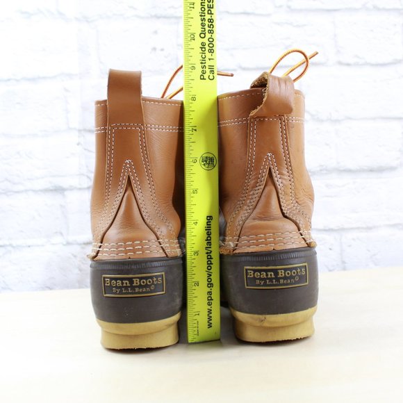 LL BEAN 8" Unlined Duck Boots Brown Leather USA Ma - Picture 7 of 9